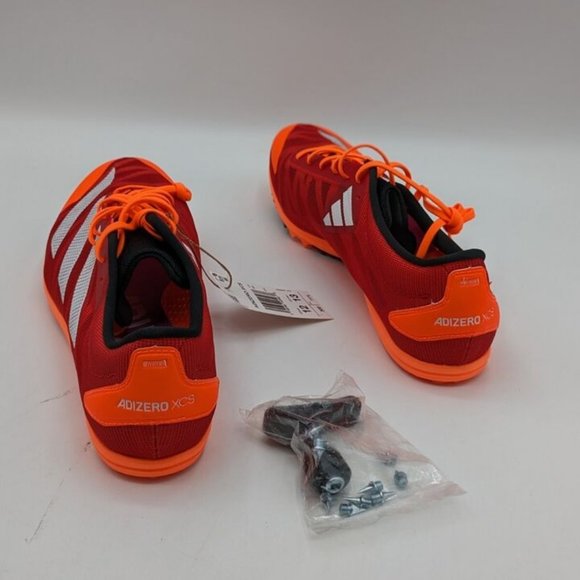 NWT ADIDAS ADIZERO XCS CROSS COUNTRY SPIKE VIVID RED/CLOUD WHITE BEAM ORANGE 12 - Picture 3 of 6